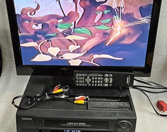 Reproductor de vídeo VHS Admiral JSJ 20455, estéreo Hi-Fi de 4 cabezales con mando a distancia y cable RCA.