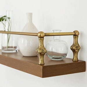 Unlackierte massive Messing-Galerieschiene für Schränke und offene Regale