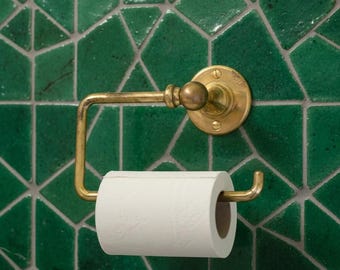 Unlackierter Toilettenpapierhalter aus Messing: Wandhalterung für Badezimmertücher