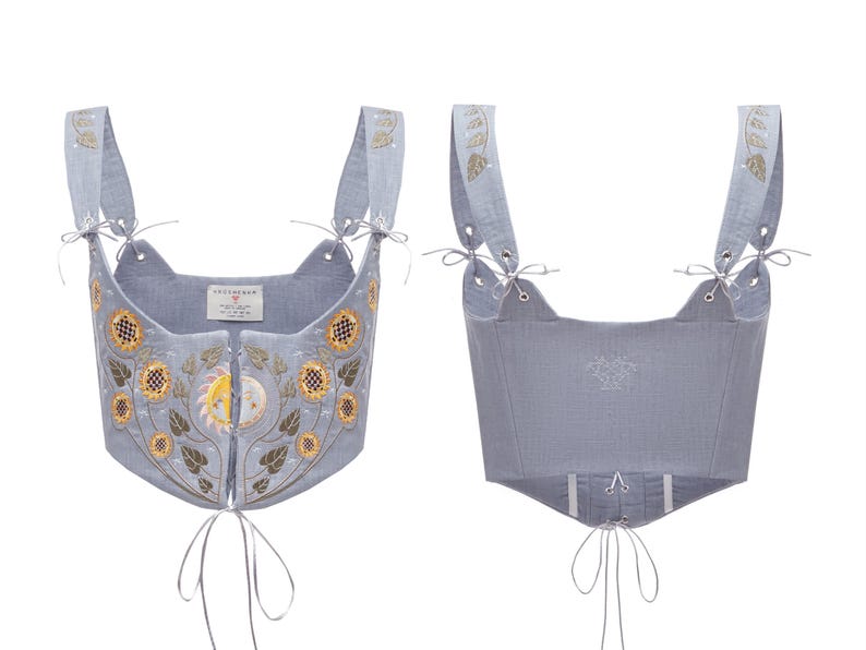 blue-linen-corset-sun-moon-sunflower-floral-belt-embroidered-underbust