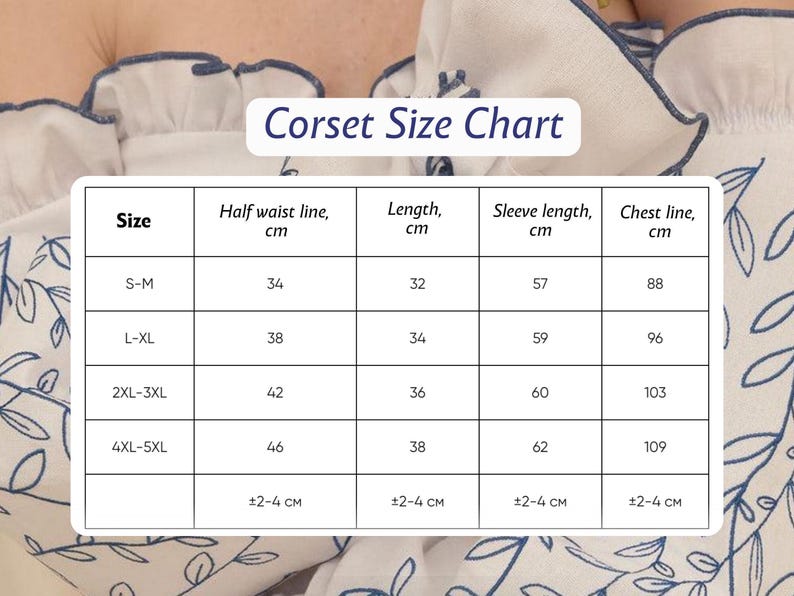 Linen Corset Linen with Sleeves Long Puffy Floral Top Belt Ethnic Ornament Embroidered Boho Peasant Cottagecore Outfit for Woman image 5