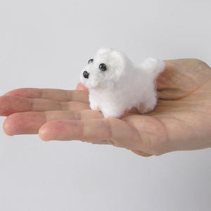 Handmade Small Crocheted Maltese Dog