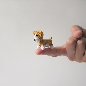 Handmade Small  Crocheted Dog Corgi