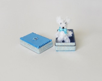 Tiny White Bear Miniature, Handmade Miniature, Small Handmade Chenille Animal