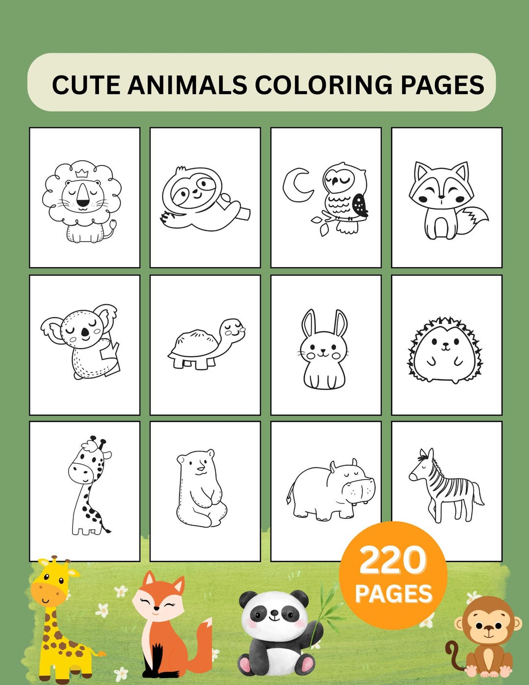 220 Cute Animals Coloring Pages, Printable Coloring Pages for Kids ...