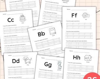 ABC Tracing Worksheets for Kids – A–Z Printable Handwriting Practice – Preschool Alphabet Learning Pages