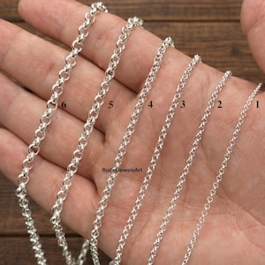 Sterling Silver Cable Chain Necklace 925, Thin Dainty Silver Chain, Layering Necklace, Pendant Chain, Minimalist Jewelry Gift for Her