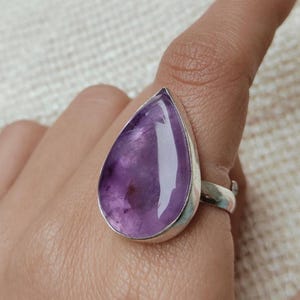 Purple Amethyst Ring, 925 Sterling Silver, Natural Purple Gemstone Ring, Handmade Silver Ring, Women Ring, Gift For Her, Amethyst Jewelry.