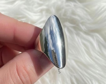 Sterling Silver Shield Ring, Wide Band Armor Ring, Minimalist Statement Ring, Big Thumb Ring for Women Men, Bold Vintage Style Jewelry Gifts