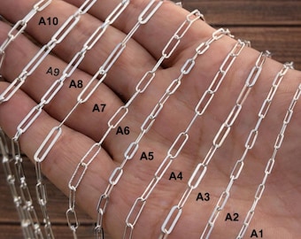 Sterling Silver Paperclip Chain Necklace, Minimalist Link Chain, Layering Jewelry, Dainty Everyday Chain, Women Gift, Paperclip Necklace