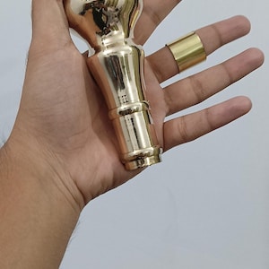 Handcrafted Solid Brass Finial  Vintagem Style Decorative Ornament or Handle Component  Polished Gold Finish&quot;