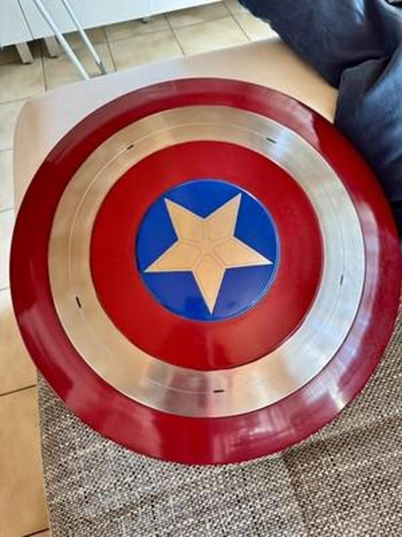 Captain America Shield-replica 22-inch roestvrijstalen Avengers-cosplayprop, Marvel Collectible, superheldenkostuum afbeelding 5