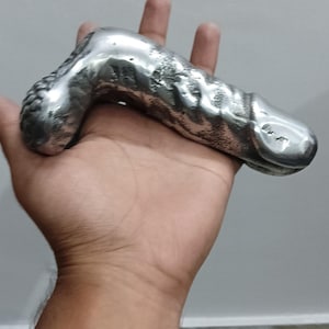 Handcrafted Polished Metal Sculpture – Abstract Animal-Inspired Art Piece, Unique Desk or Shelf Decor
