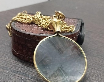Collier loupe vintage 5 pendentifs monocle sur chaîne de 36 pouces bijoux de style ancien accessoire steampunk