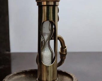 Llavero vintage de latón con reloj de arena, colgante steampunk, mini llavero de latón con reloj de arena, ideal para regalo.