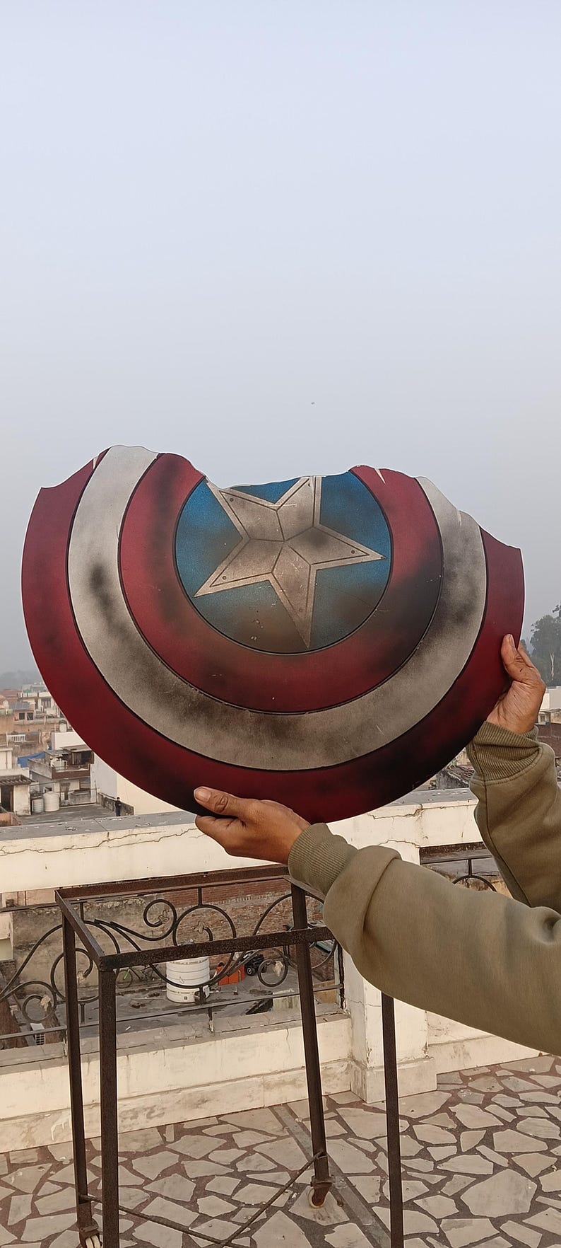 Broken America Shield Captain Civil War Shield - Marvel Legend Steve ...
