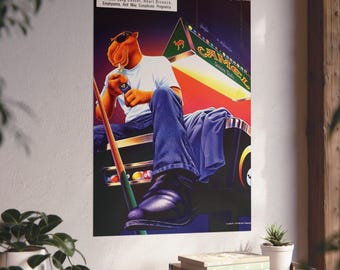 Joe Camel Vintage Ad Poster | 80s Tobacco Print, Americana Decor