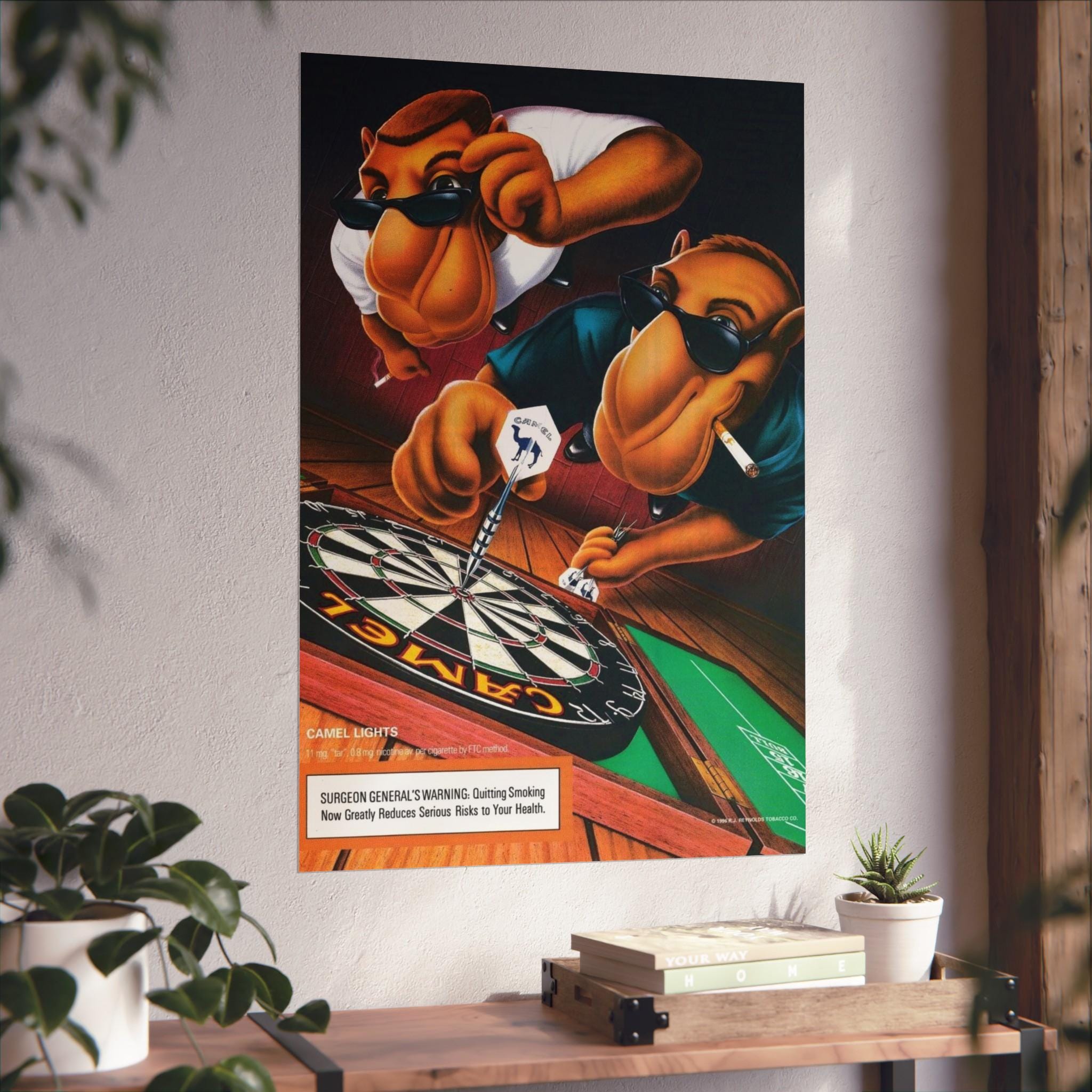 Joe Camel Dartboard Poster | Retro Cigarette Ad Wall Art - Etsy