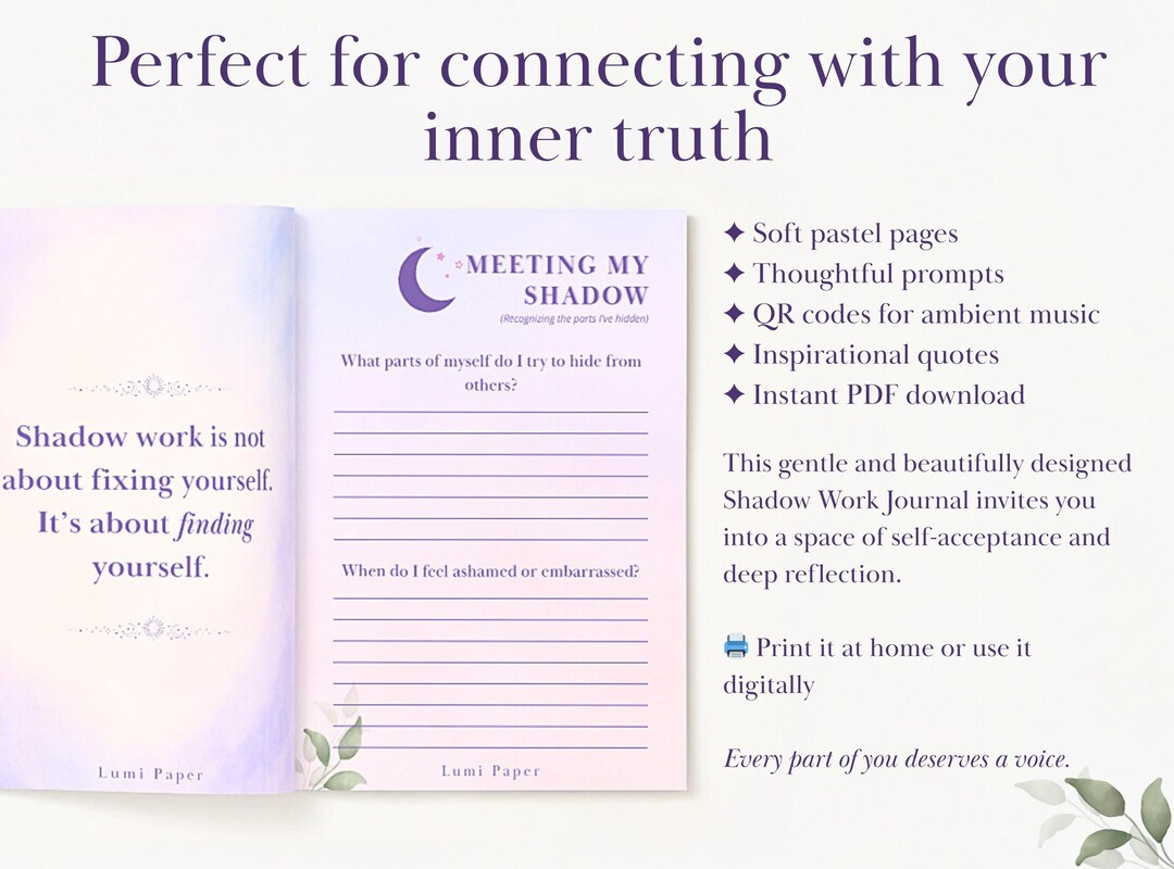 Free Shadow Work Journal.pdf Shadow Work Journal PDF | Printable Self-discovery Journal With ...