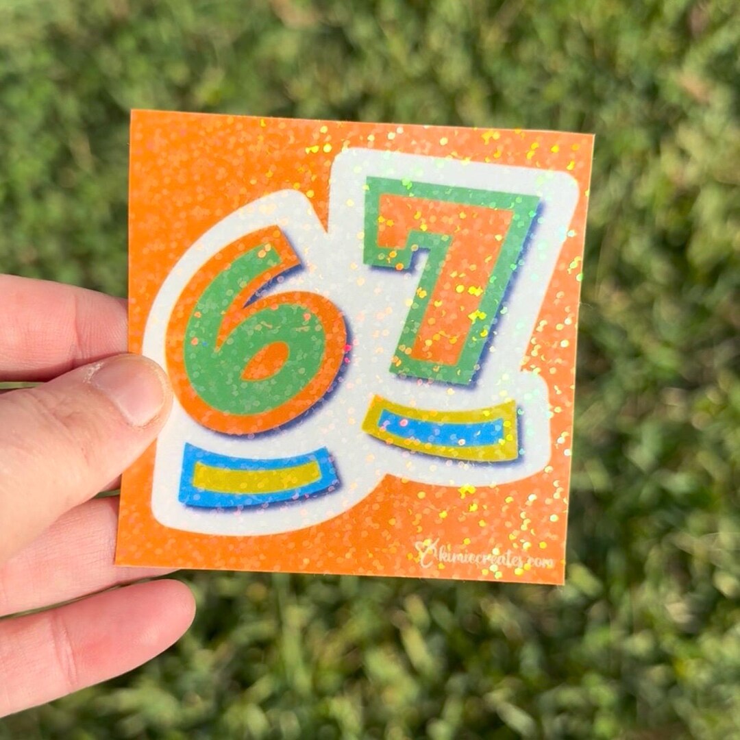 67 Original Design Holographic Sticker Orange or Purple - Etsy