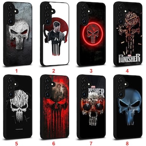 Könnte beinhalten: Eine Sammlung von acht schwarzen Handyhüllen mit Totenkopf-Designs. Die Hüllen zeigen verschiedene künstlerische Interpretationen von Totenköpfen, darunter ein neonbeleuchteter Totenkopf, ein aus Kugeln gefertigter Totenkopf und ein stilisierter Totenkopf.