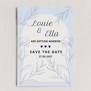 Save the Date Wedding Invitation – Editable Digital Template – Elegant Minimalist Floral Design