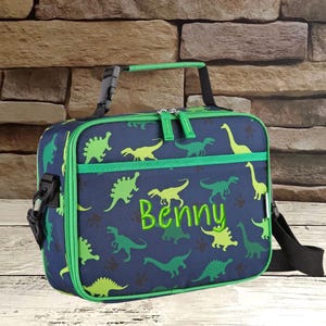 Personalized Lunchbox, Reusable Lunch Bag, Daycare, Preschool, Kindergarten, Primary School, Back to School, Dinosaur, Dino, Green Dinosaur