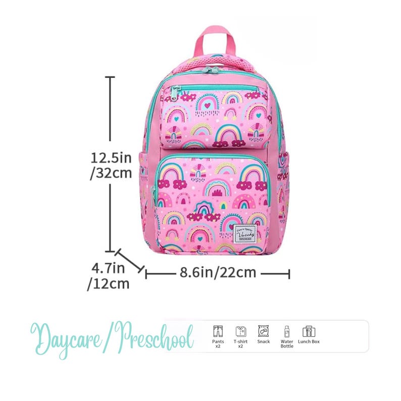 Vibrant Rainbow PU Quilted Mini Backpack Unicorn Print Plaid For Girls Ages 4 To 6 Daily Wear