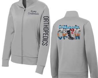 Orthopedics Crew Jacket, Polyester Fleece Jacket, Personalized Jackets, Nurses Week, Nurse Gifts, Orthopedic Jacket, Ortho Jacket