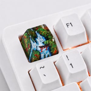 Torii Gate Spring Artisan Keycap Japanese Resin, Gift For Gaming Lover Gamer