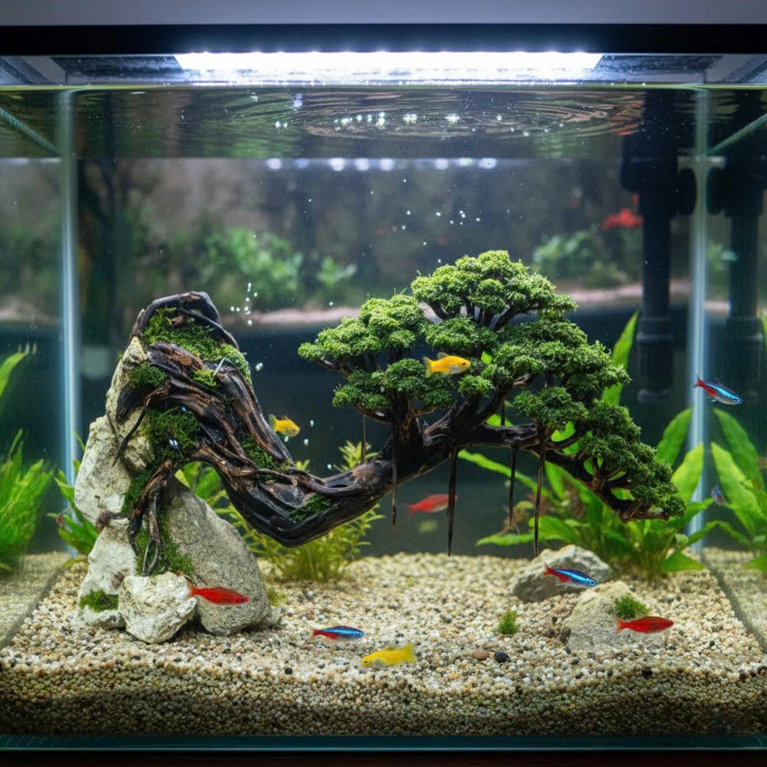 Driftwood Aquarium Bonsai Tree for Fish Tank, Shrimp Aquarium ...