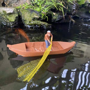 Aquarium Ornaments | Handcrafted Floating Boat | Miniature Aquascape Decor