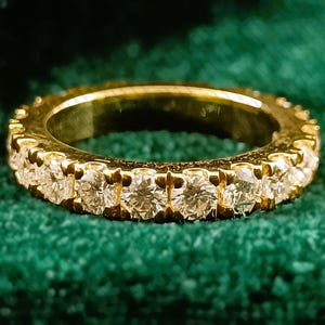 2 CTW Moissanite Eternity Wedding Band - Round Cut VVS1 - U Prong Setting