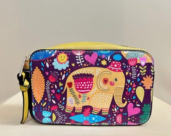 Elephant and Zebra Print Fabric Handbags Small Crossbody