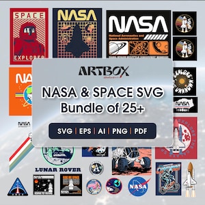 NASA SVG Bundle: Space Logo, Astronaut & Rocket Clipart (Digital Download)