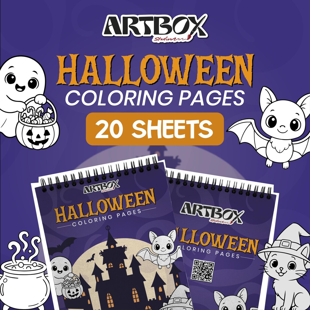 Halloween Coloring Pages Bundle – 20 Printable Sheets | Cute Kids ...
