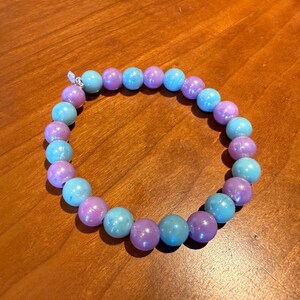 Handmade Beaded Bracelet: Purple and Blue