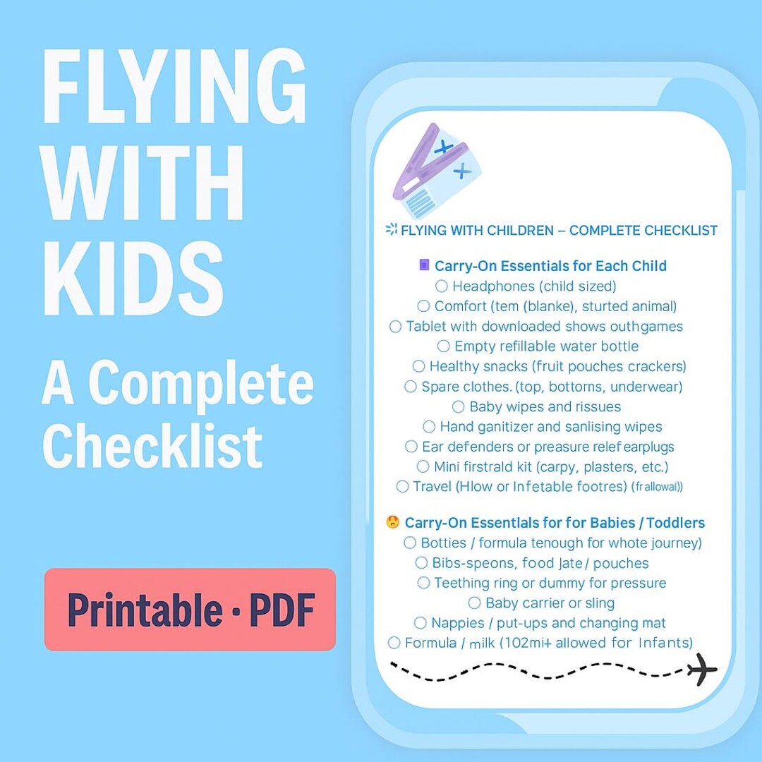 Flying With Kids Checklist | Air Travel Packing List for Children
