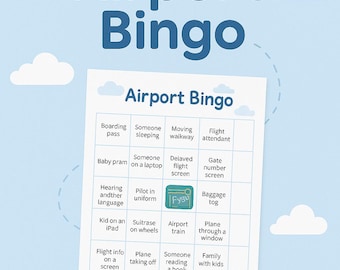 Airport Bingo for Kids Printable | Travel Game for Airplane & Terminal | Fun Family Vacation Activity | TinyExplorerGuides