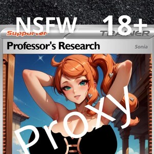 Onderzoekstrainer van de professor Volledige kunstfolie proxy alternatief aangepaste Pokemon-kaart van hoge kwaliteit
