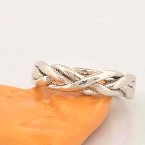 Ladies Tight Weave 4 Band Puzzle Ring Style 4WB