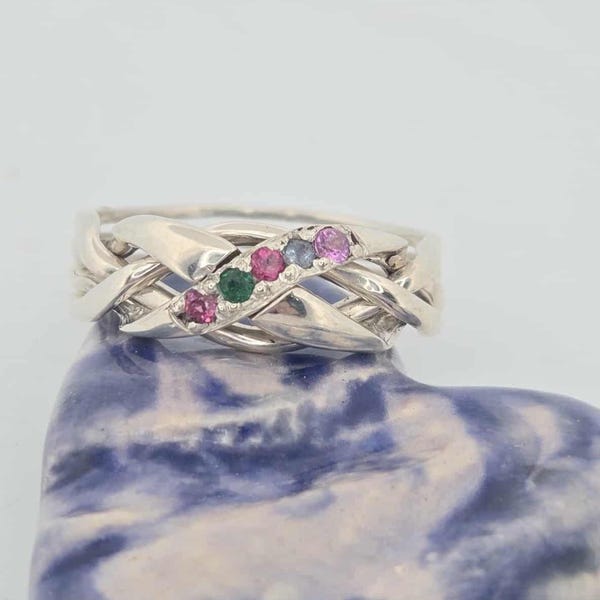 4 Band Mother's Puzzle Ring