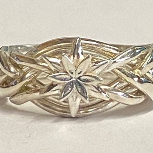 Ladies Tight Weave 4 Band Puzzle Ring in Sterling Silver Gold - Etsy