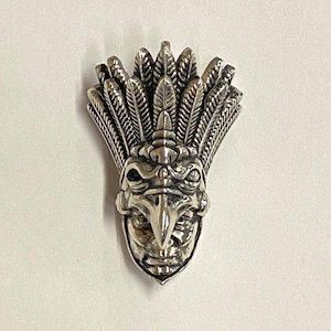 Sterling Silver Aztec Eagle Warrior Pendant
