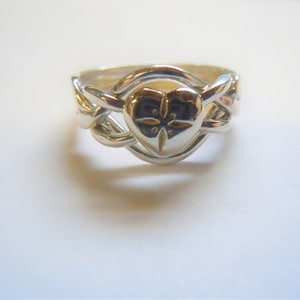 Ladies 4 Band Puzzle Ring with Heart. Style 4HS