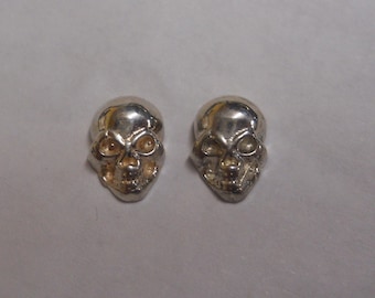 Gold or Sterling Silver Mini Skull Stud Earrings