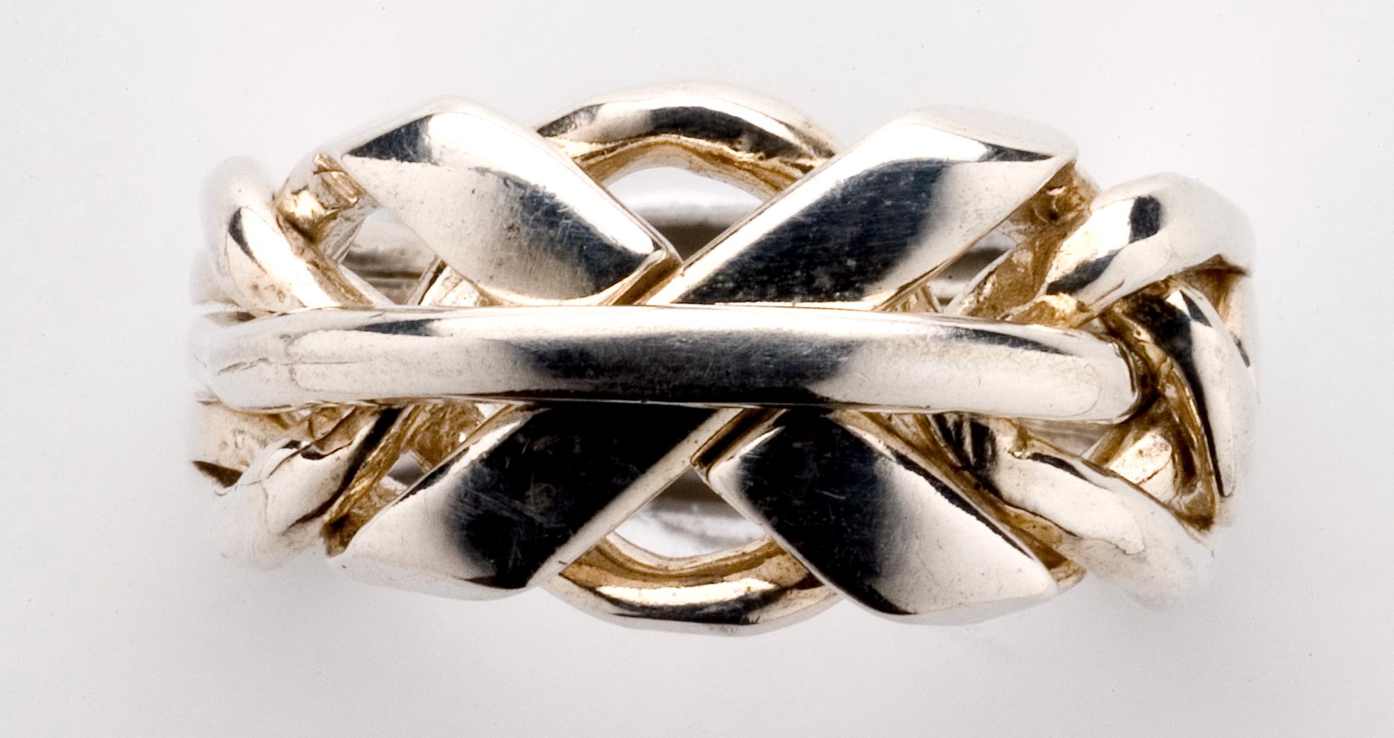 『GANG×gal RING SV』 5 Band Ladies Sterling Silver, Gold or Platinum Puzzle Ring, Style