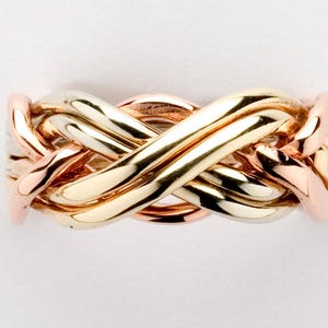 Ladies 6 Band Puzzle Ring in Sterling Silver, Gold or Platinum. Style 6B