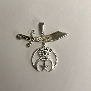 Large Sterling Silver, Gold or Platinum Shriner&#39;s Pendant