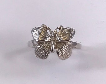 Sterling Silver Ladies Butterfly Ring